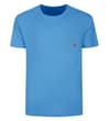 Thumbnail Bright blue T-shirt front view with chest pocket.